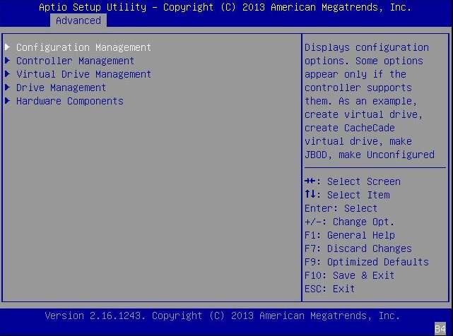 image:Screen showing the Advanced menu with Configuration Management                                 selected.
