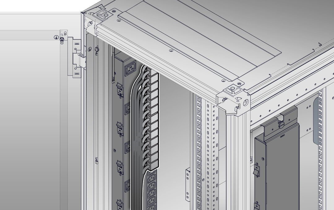 image:Figure showing right-angle AC power cables installed in the Sun                                 Rack II 1042.