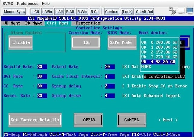 image:Figure that shows how to define the boot device for the                                         system