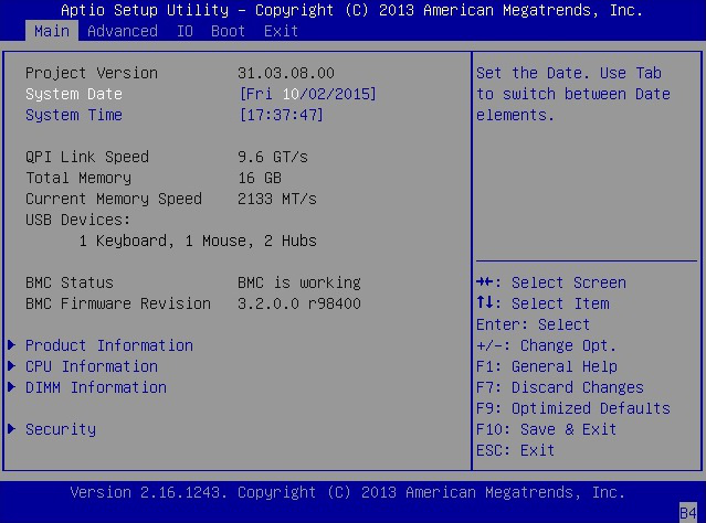 image:Graphic showing the BIOS Setup Utility Main Menu.