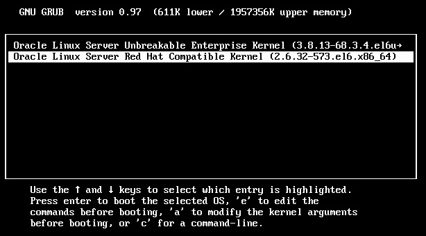 image:Graphic showing the GNU GRUB screen.
