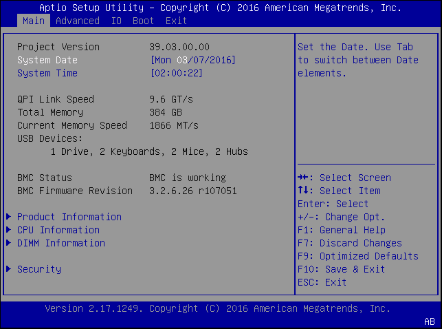 image:Graphic showing the BIOS Setup Utility Main Menu.