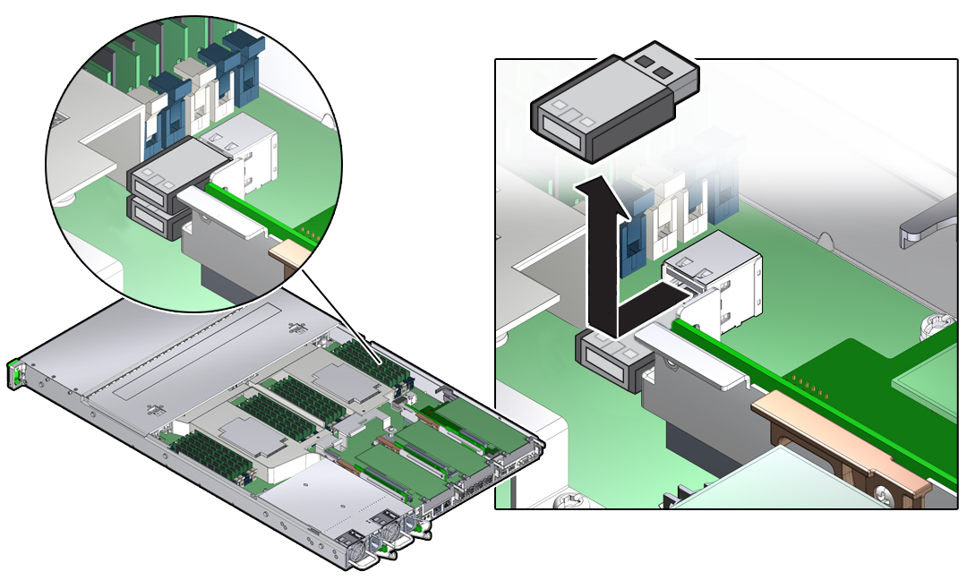 image:Figure showing how to remove an internal USB flash drive.