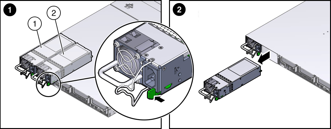 image:Figure showing how to remove a power supply.