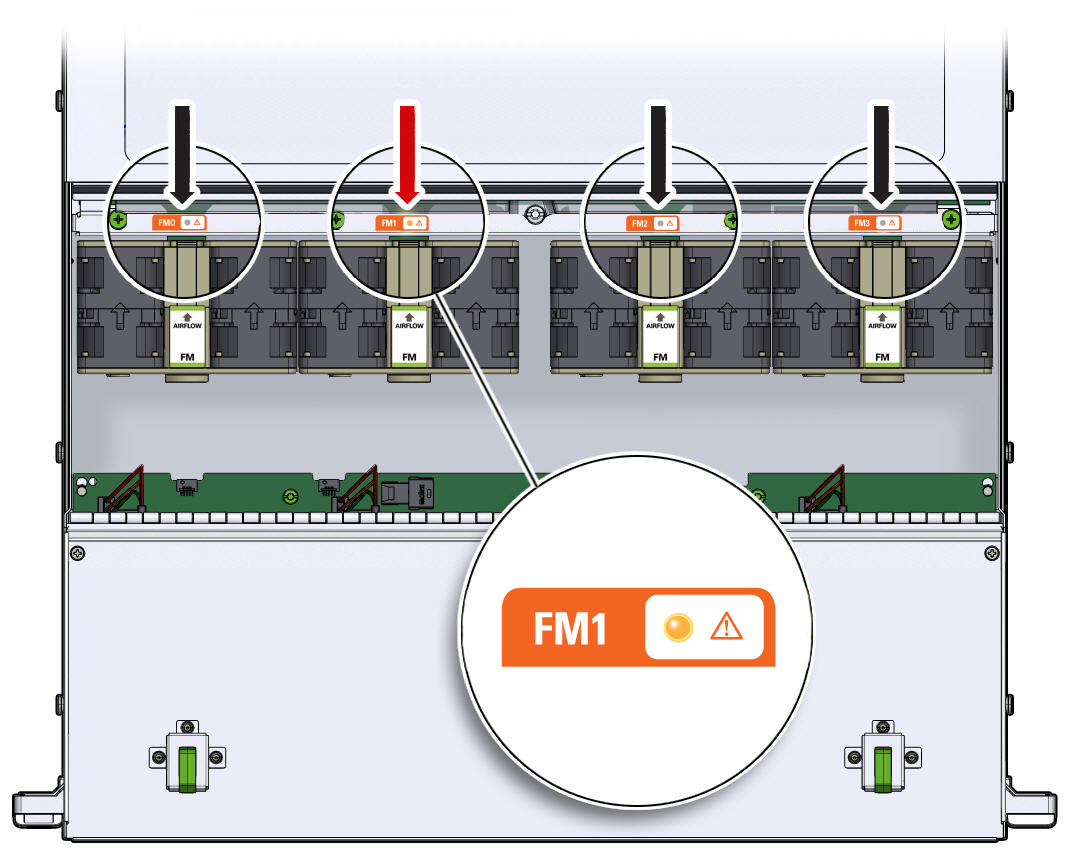 image:Graphic showing the fan module status LEDs
