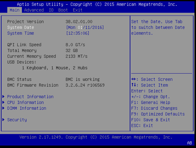 image:This figure shows the BIOS Setup Utility Main Menu.