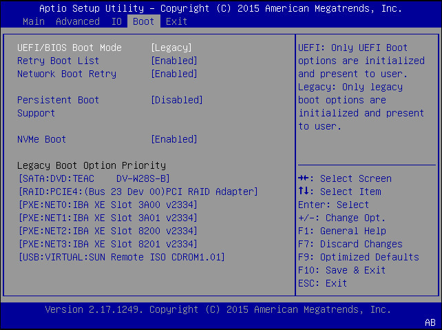 image:This figure shows the BIOS Boot Menu image.