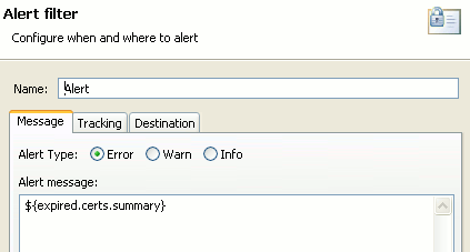 Configuring an Alert Message