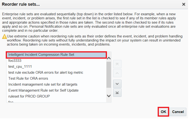 Confirm rule set order.