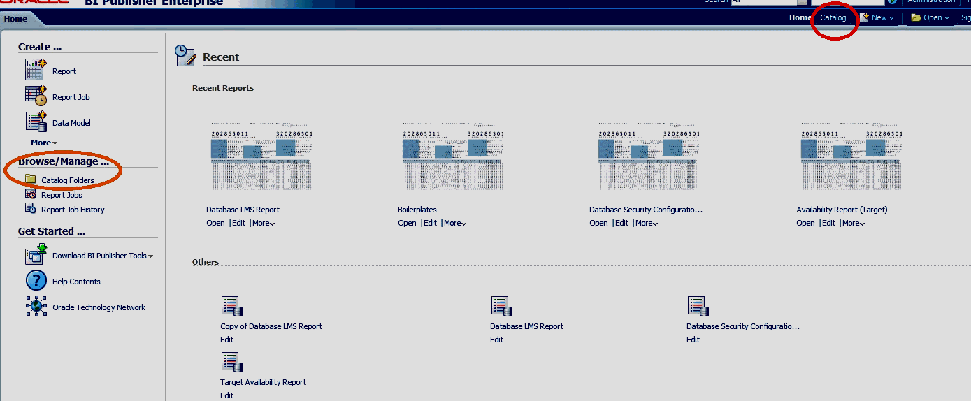 select Catalog folder