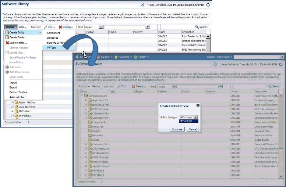 Software Library console