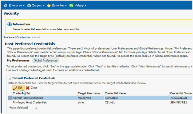 default preferred credential