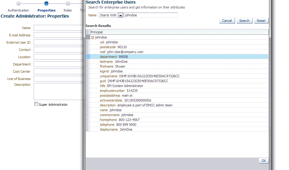 user account attributes