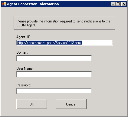 Agent Connection Information Window Agent Connection Information Window