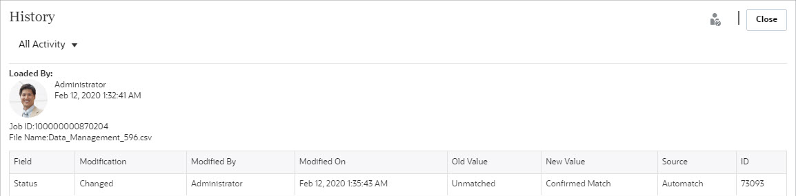 Transaktionsaudithistorie