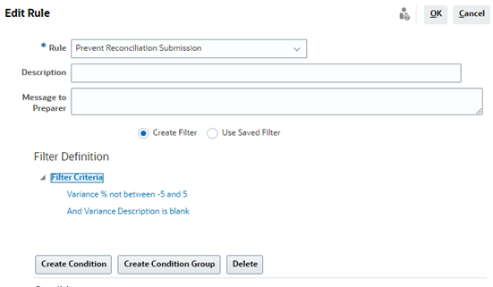 Beispiel f&uuml;r die Verwendung von Attributen mit einer Regel, die eine Abweichungserkl&auml;rung fordert.