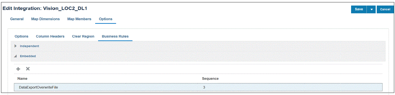 Das Bild zeigt Modus "Eingebettet".