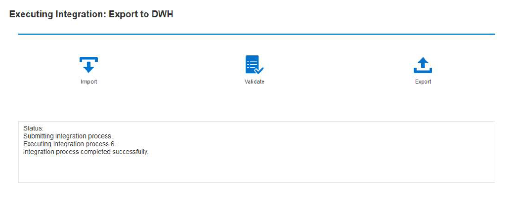 Das Bild zeigt die Seite "Integration ausf&uuml;hren".