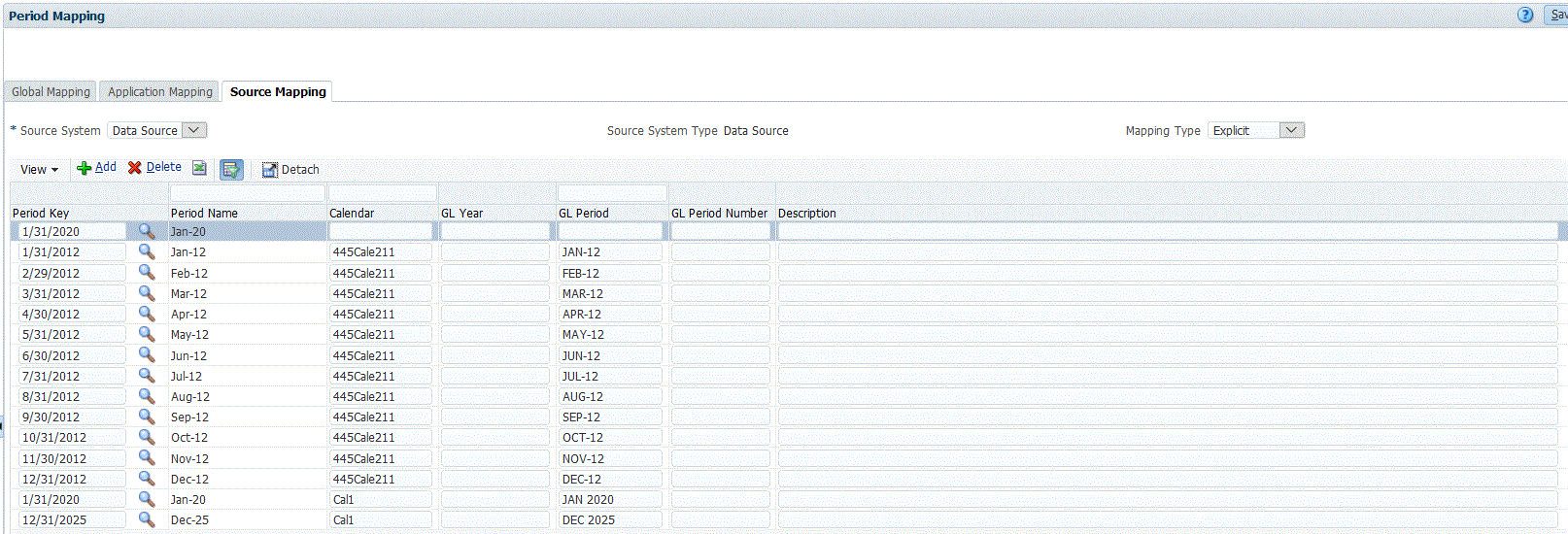Das Bild zeigt die Registerkarte "Quellenzuordnung".