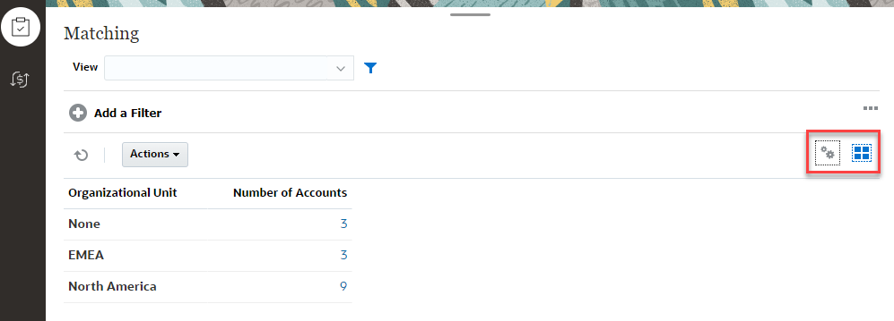 Vista dinámica de la página Confrontación de transacciones Vista dinámica de la página Confrontación de transacciones