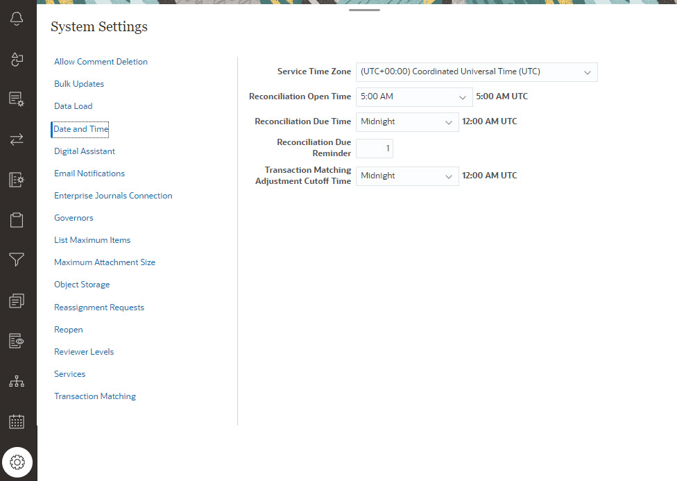 Opciones de Configuraci&oacute;n del sistema