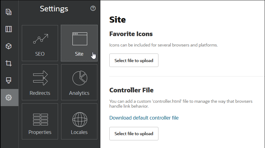 Configuración de sitio Configuración de sitio