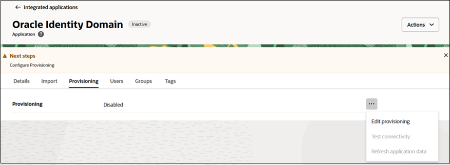 Pantalla para seleccionar la activación del aprovisionamiento Pantalla para seleccionar la activación del aprovisionamiento
