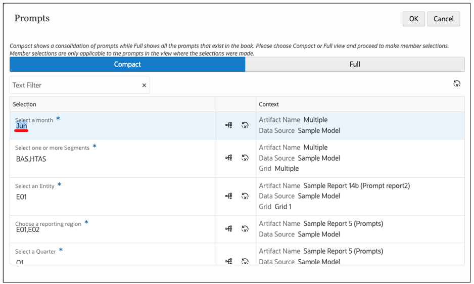 Visualizaci&oacute;n en el modo Completo o Compacto