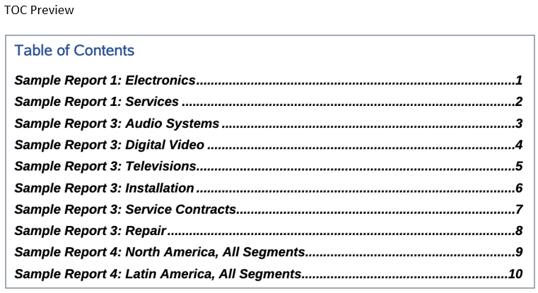 tabla de contenido de muestra de libro versi&oacute;n 12