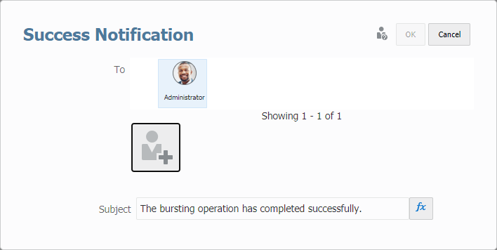 cuadro de di&aacute;logo de notificaci&oacute;n de procesamiento correcto