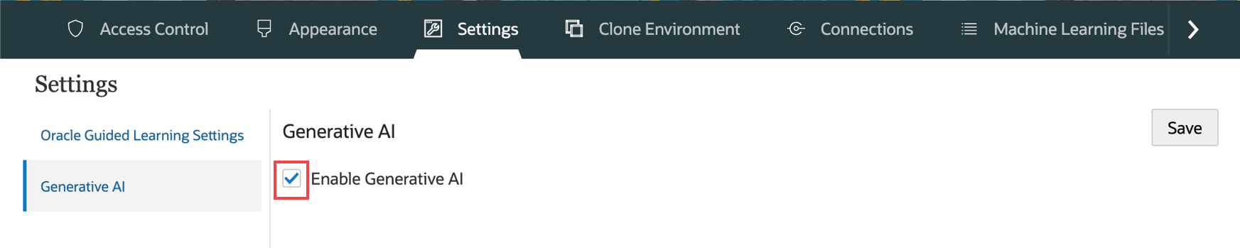 desactivar la configuración de GenAI desactivar la configuración de GenAI