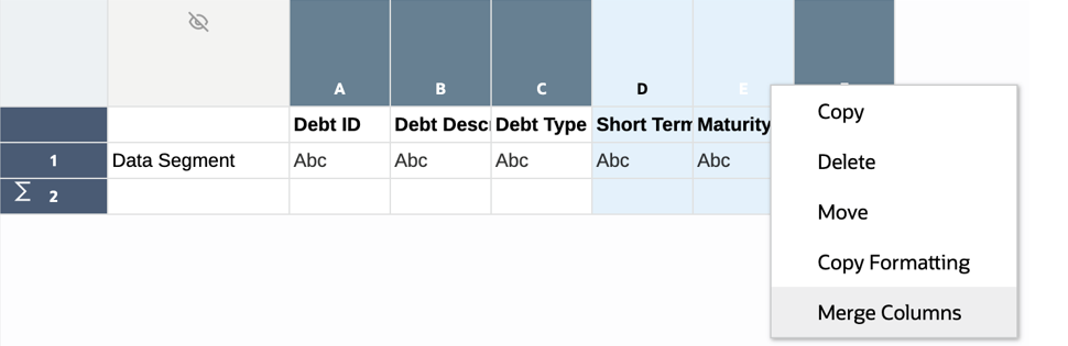 Tabla con el atributo Short Term en la columna D, y el atributo Maturity Time en la columna E
