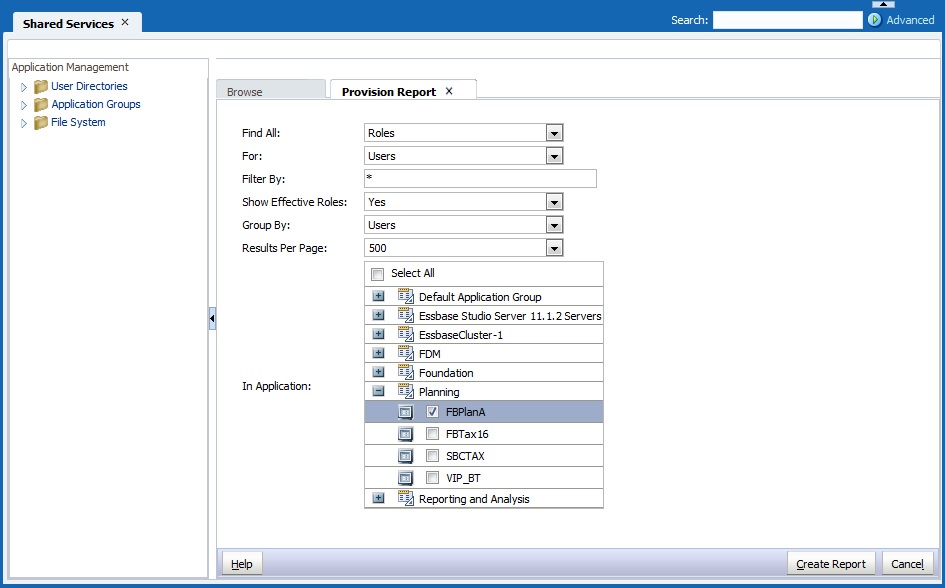 Configuración para la generación de informes de aprovisionamiento Configuración para la generación de informes de aprovisionamiento
