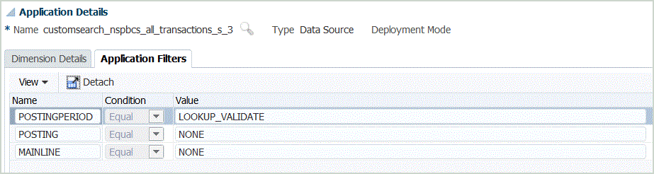 En la imagen se muestra el separador Filtros de aplicaci&oacute;n.
