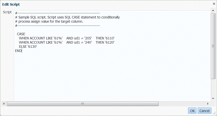 En la imagen se muestra la pantalla Editar script.