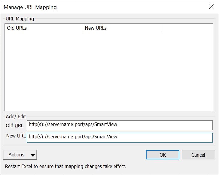Campo URL antigua y Nueva URL rellenados