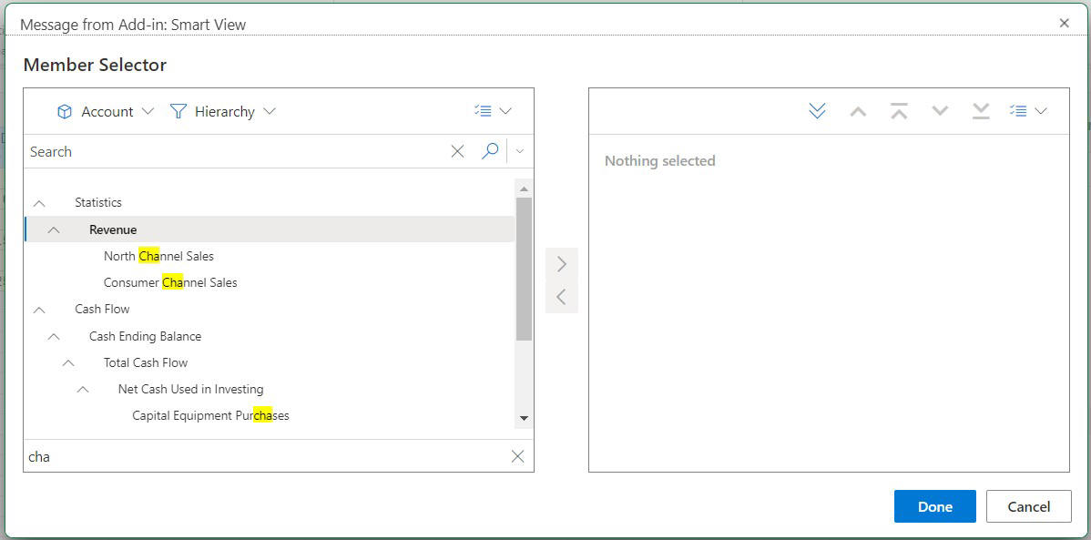 Cuadro Filtro debajo de la lista de miembros