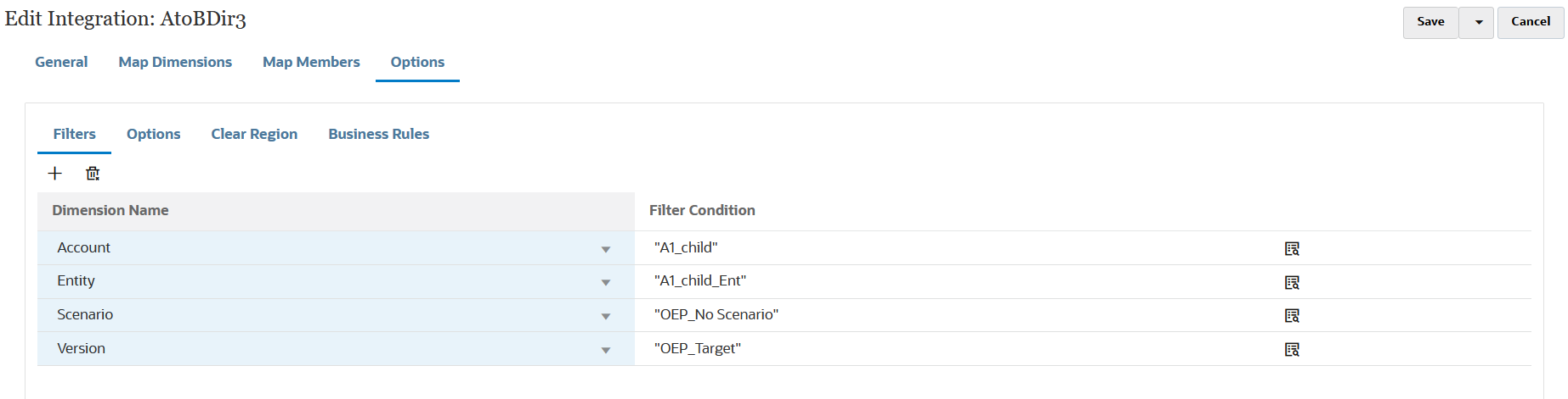 La imagen muestra el separador Filtros. La imagen muestra el separador Filtros.