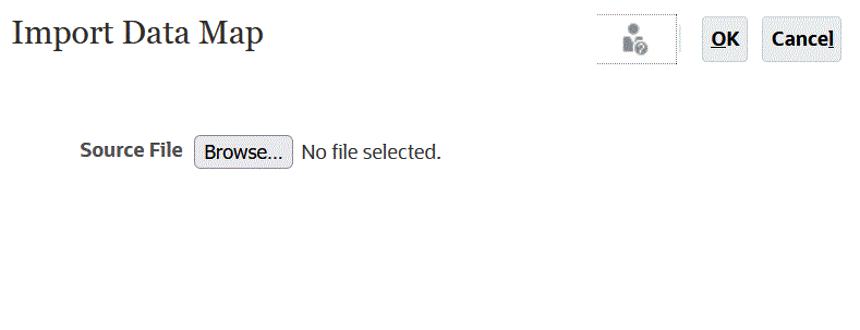 En la imagen se muestra la página de selección Importar asignación de datos. En la imagen se muestra la página de selección Importar asignación de datos.