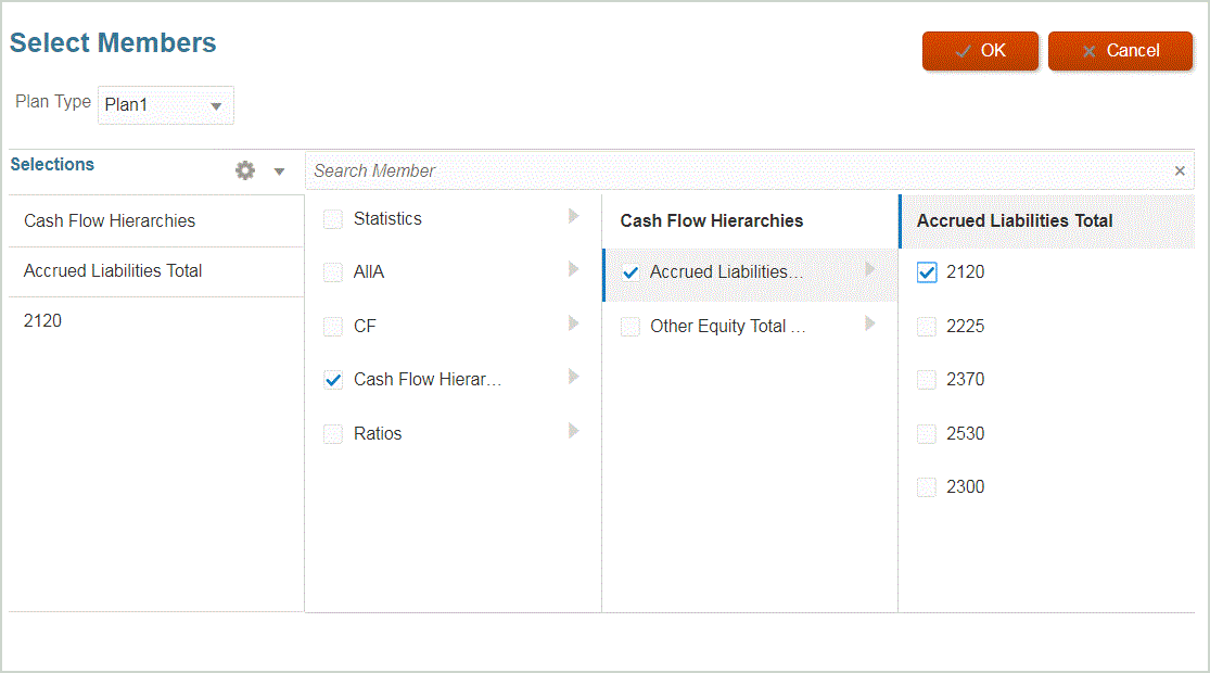 La imagen muestra la página Seleccionar miembros. La imagen muestra la página Seleccionar miembros.