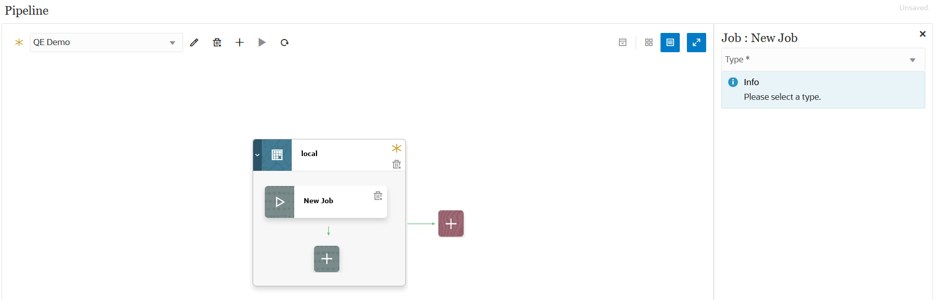 En la imagen se muestra la tarjeta Nuevo trabajo. En la imagen se muestra la tarjeta Nuevo trabajo.