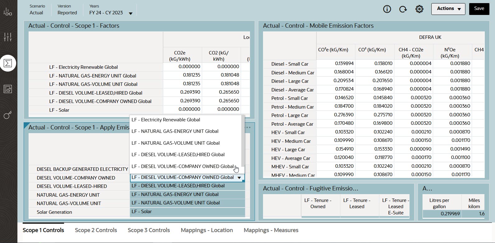 Aplicar un factor de emisiones