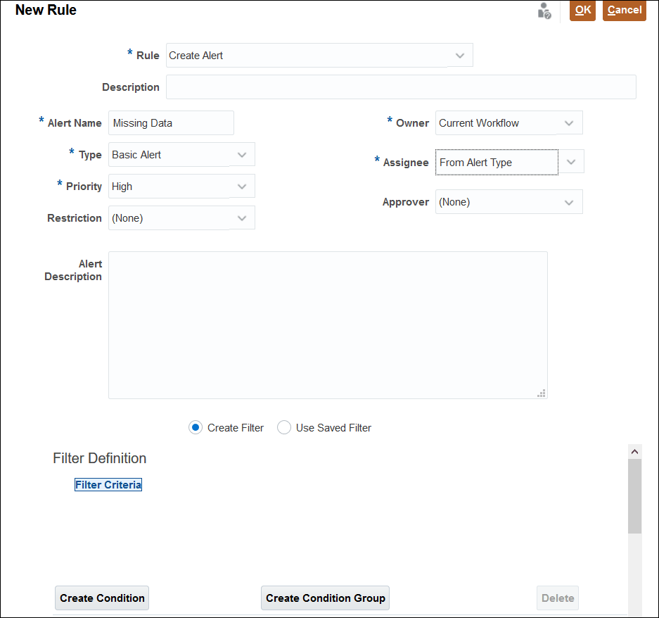 Bo&icirc;te de dialogue Cr&eacute;er une alerte