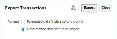 Formats d'export des transactions