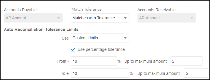 Limites de tol&eacute;rance pour le rapprochement automatique