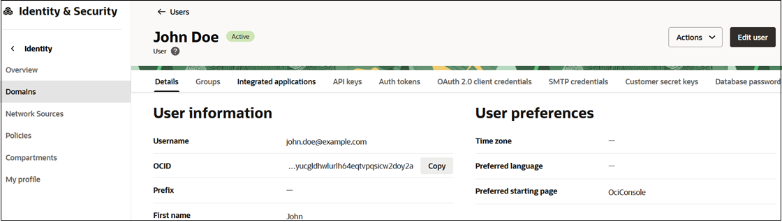 Modifier l'utilisateur Modifier l'utilisateur