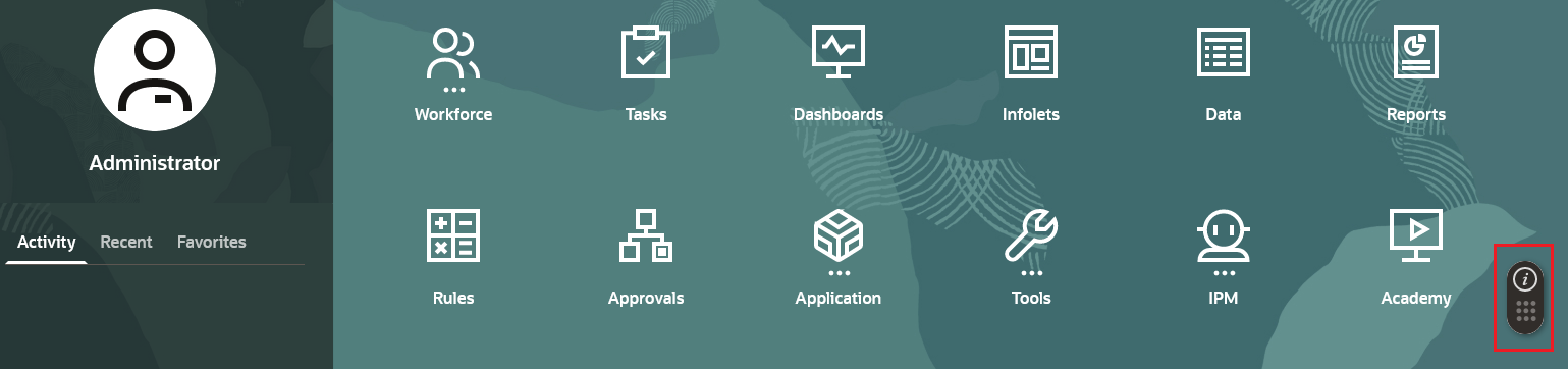 Ecran d'accueil EPM avec le widget OGL