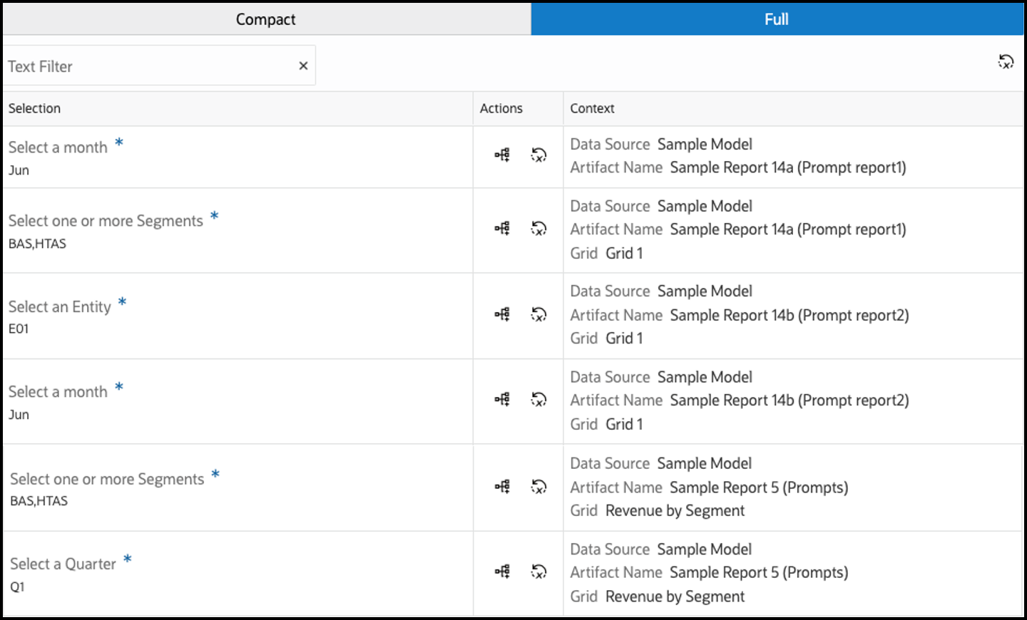 Rapport 14b en mode complet et en mode compact Rapport 14b en mode complet et en mode compact