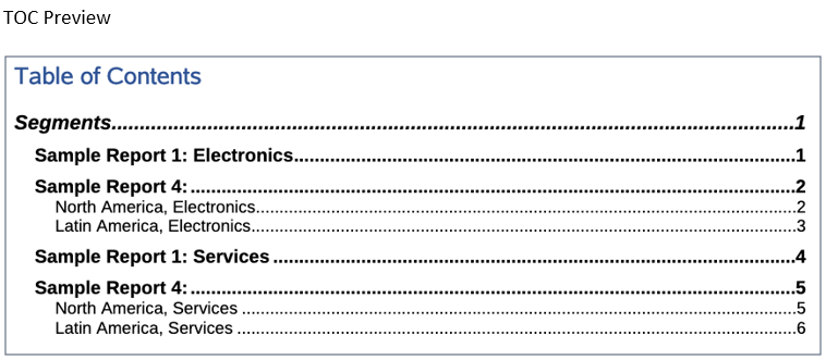 sortie de la table des matières pour la liasse version 2.1 sortie de la table des matières pour la liasse version 2.1