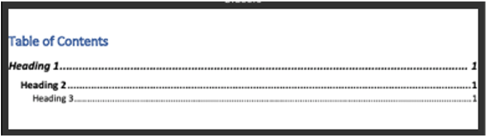 niveau d'en-tête dans le document Word niveau d'en-tête dans le document Word